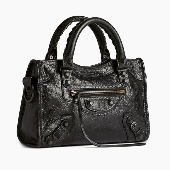 Balenciaga Le City Mini Crinkled Lambskin Leather Handbag - ACCEPTING OF… - Picture 2 of 13